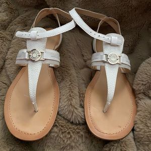White strappy sandals